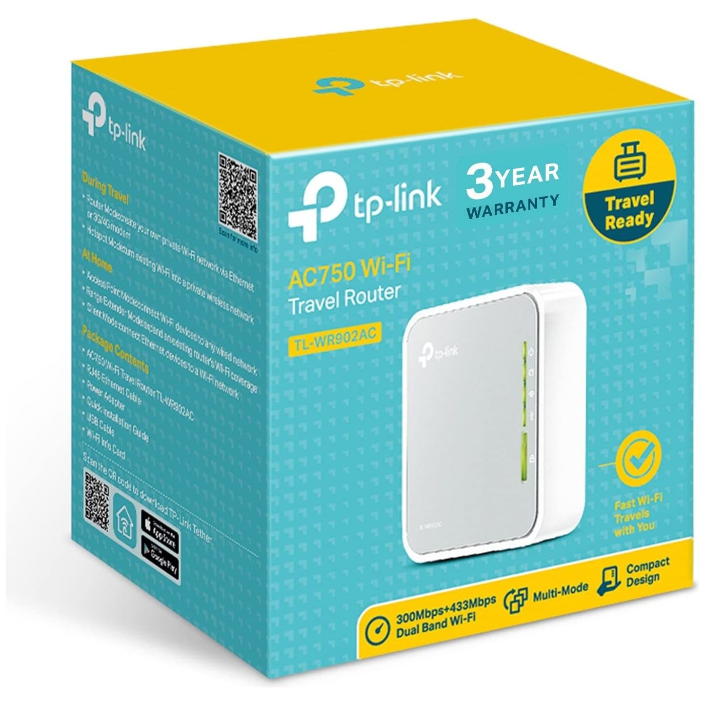 TP-Link,TP-Link AC750 Dual Band Wi-Fi Travel Router (TL-WR902AC) - Gadcet.com